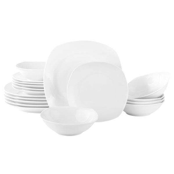 Mercury Row Crisfield Porcelain China Dinnerware Set of 18 & Reviews